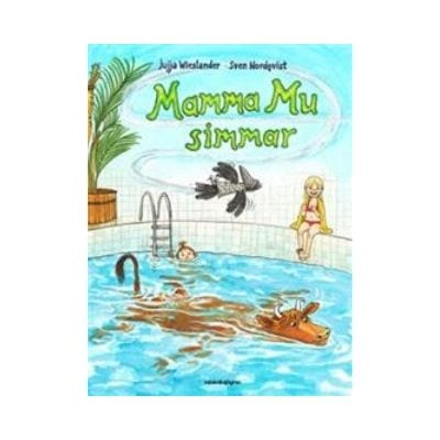 Mamma Mu simmar är en bra bok som passar att ge i present till en 4-årig kille. Det är humor på barns nivå.  
