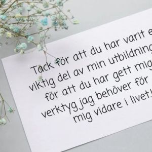 Exempel på tackkort student