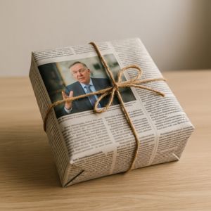 presentinslagning i tidningspapper