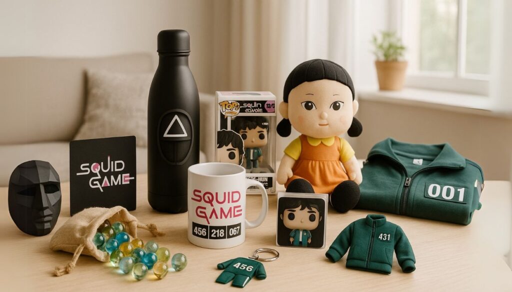 Squid game present â t-shirt, mask och mugg i ett presentkit