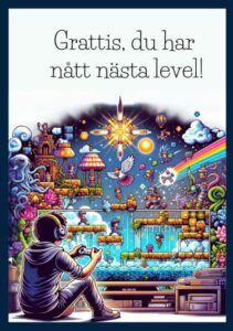 Födelsedagskort med grattis texter i en vacker design.