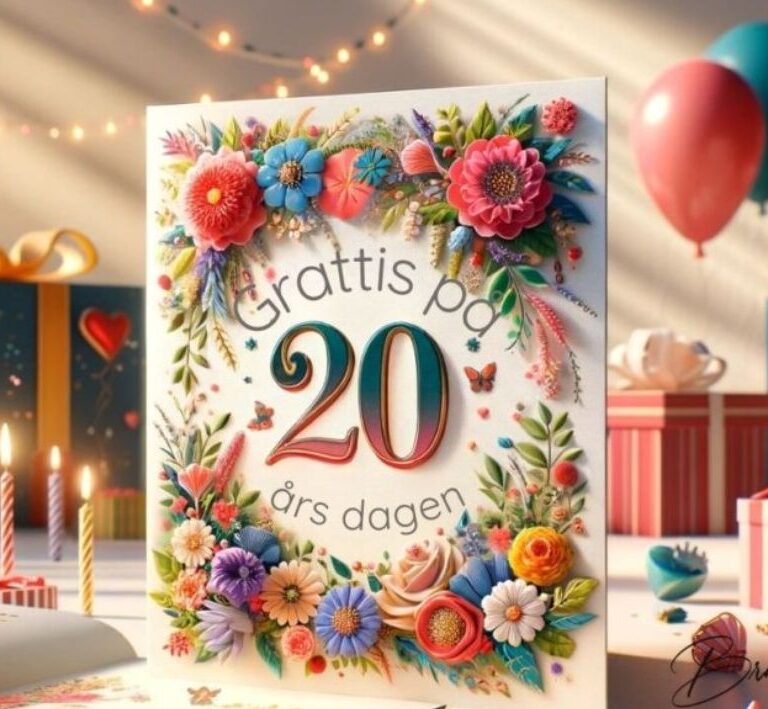 Grattis 20 år text