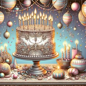 Tårta och dekorationer för en storslagen 30-årsfest