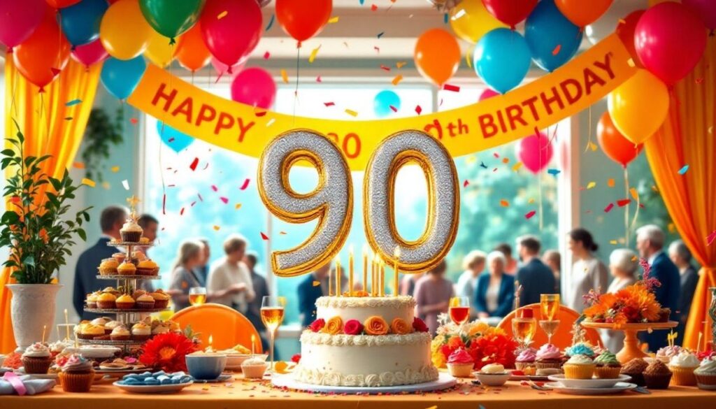 Tema och dekorationer för 90 års kalaset