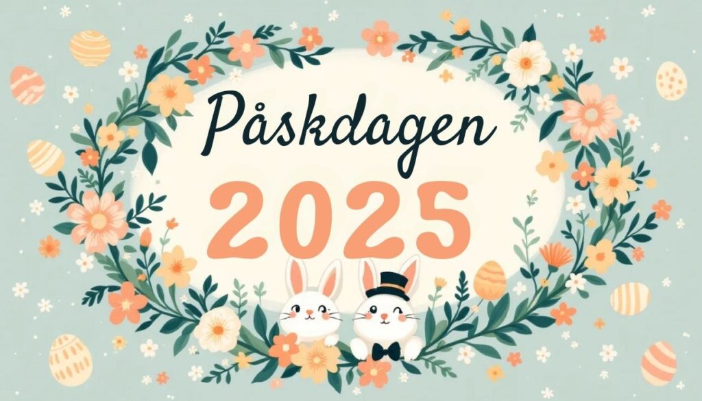 En kalender som visar datumet för påsken 2025.