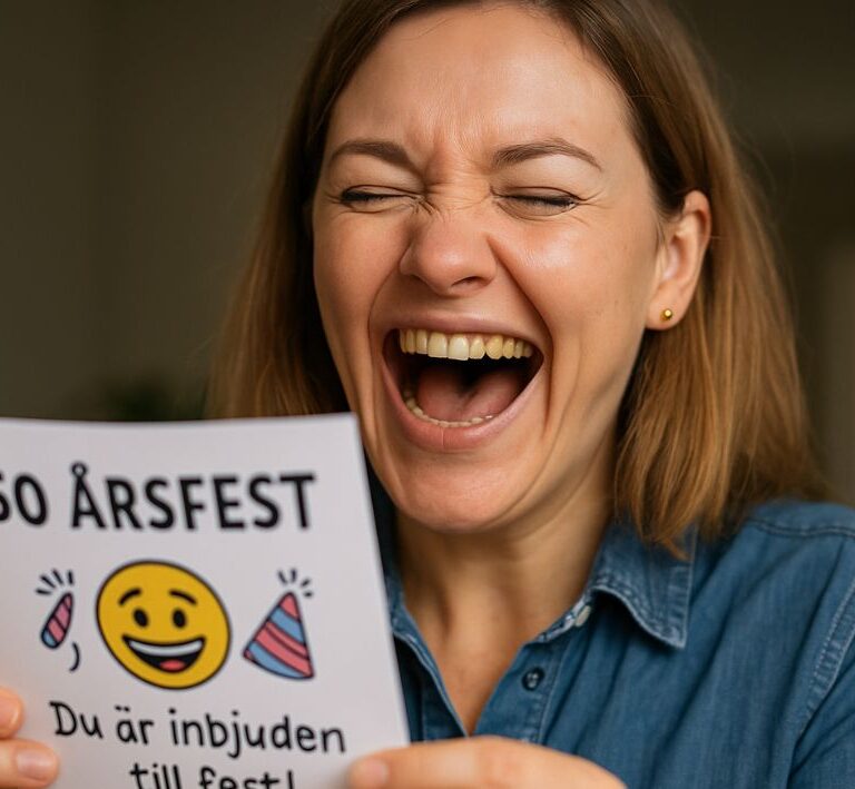 Rolig inbjudan till 50 års fest – Tips & text som får gästerna att le