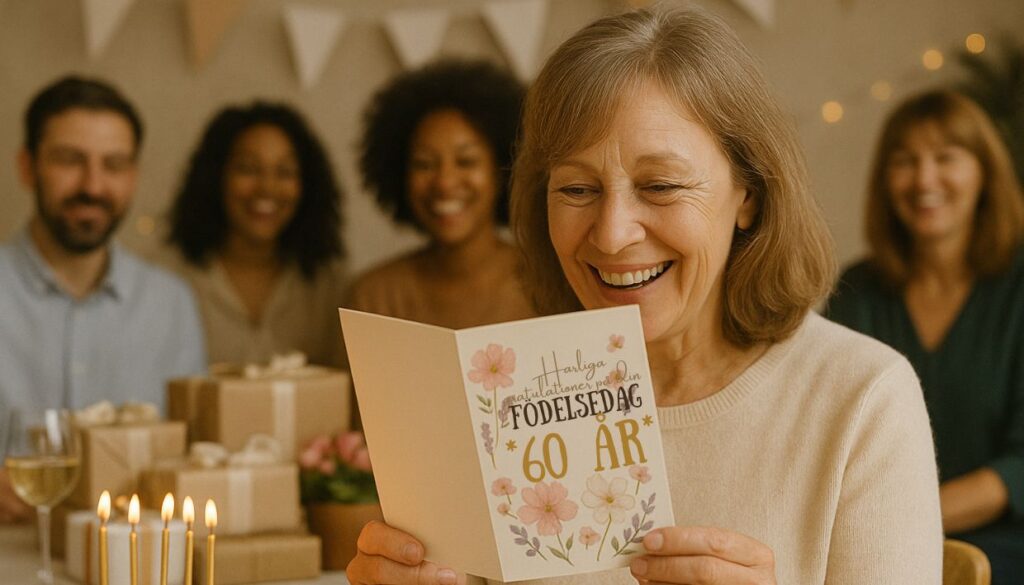 Grattis på 60 årsdagen med festlig dekoration.