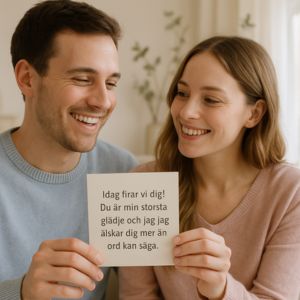 Korta och kärleksfulla grattis texter på en vacker bakgrund.