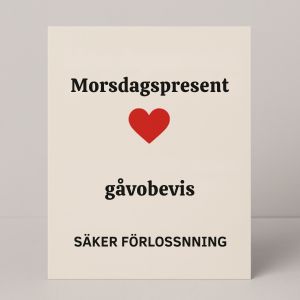 Person skriver en kort hälsning på ett digitalt gåvobevis inför mors dag