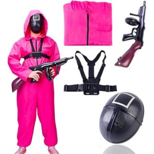 Kostym och tillbehör från Squid Game – en rolig present för maskerader